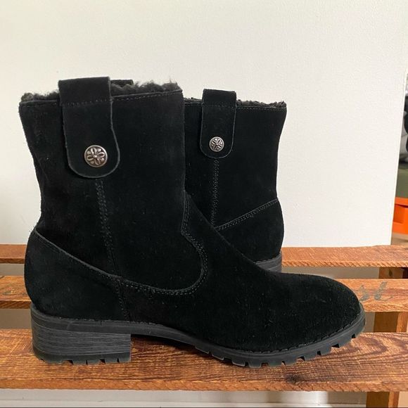 Bjorndal Aspen Black Suede Leather Ankle Boots Women’s 6 - Picture 7 of 11